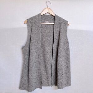 J. Jill Gray Cardigan Vest Wool & Cashmere Blend Cozy Knit
